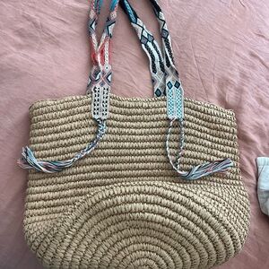 Fallon and Royce Gemma Straw Woven Tote Bag